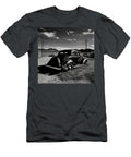Future Hotrod Black Sedan in Desert Yard Yo Pedro T-Shirt