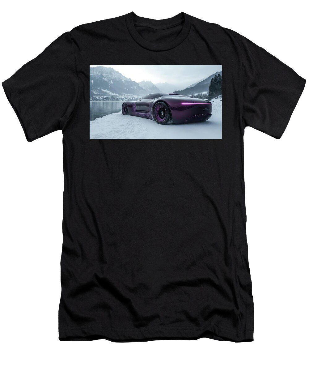Futuristic Car By Snowy Lake Evie Carrier T-Shirt
