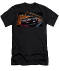 Futuristic Car in Neon Lit Garage Evie Carrier T-Shirt