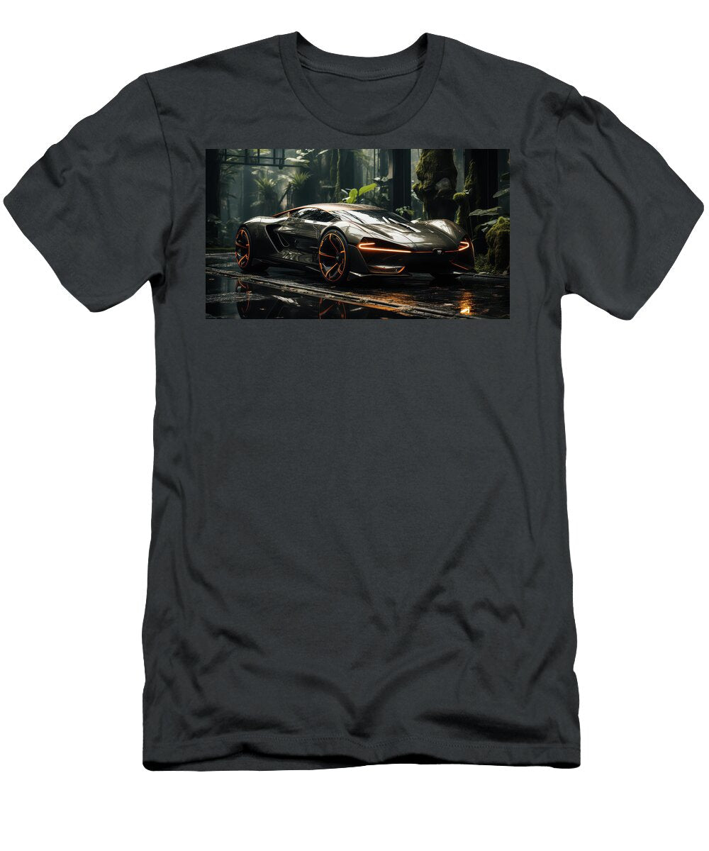 Futuristic Car in Tropical Setting Evie Carrier T-Shirt