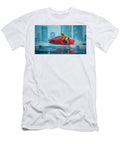 Futuristic Cityscape with Hoverbike Mango Art T-Shirt