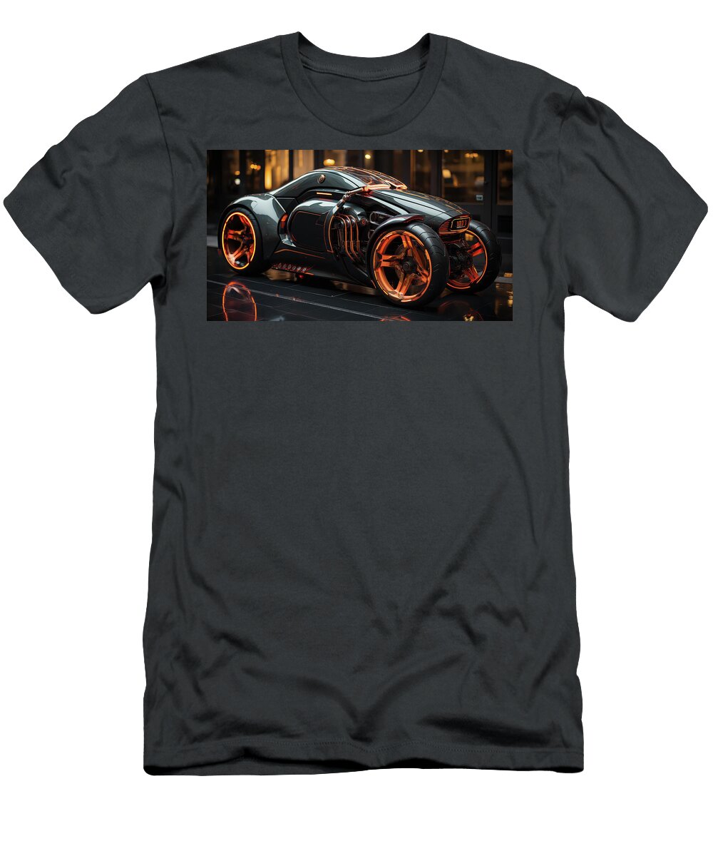 Futuristic Concept Car in Showroom Evie Carrier T-Shirt