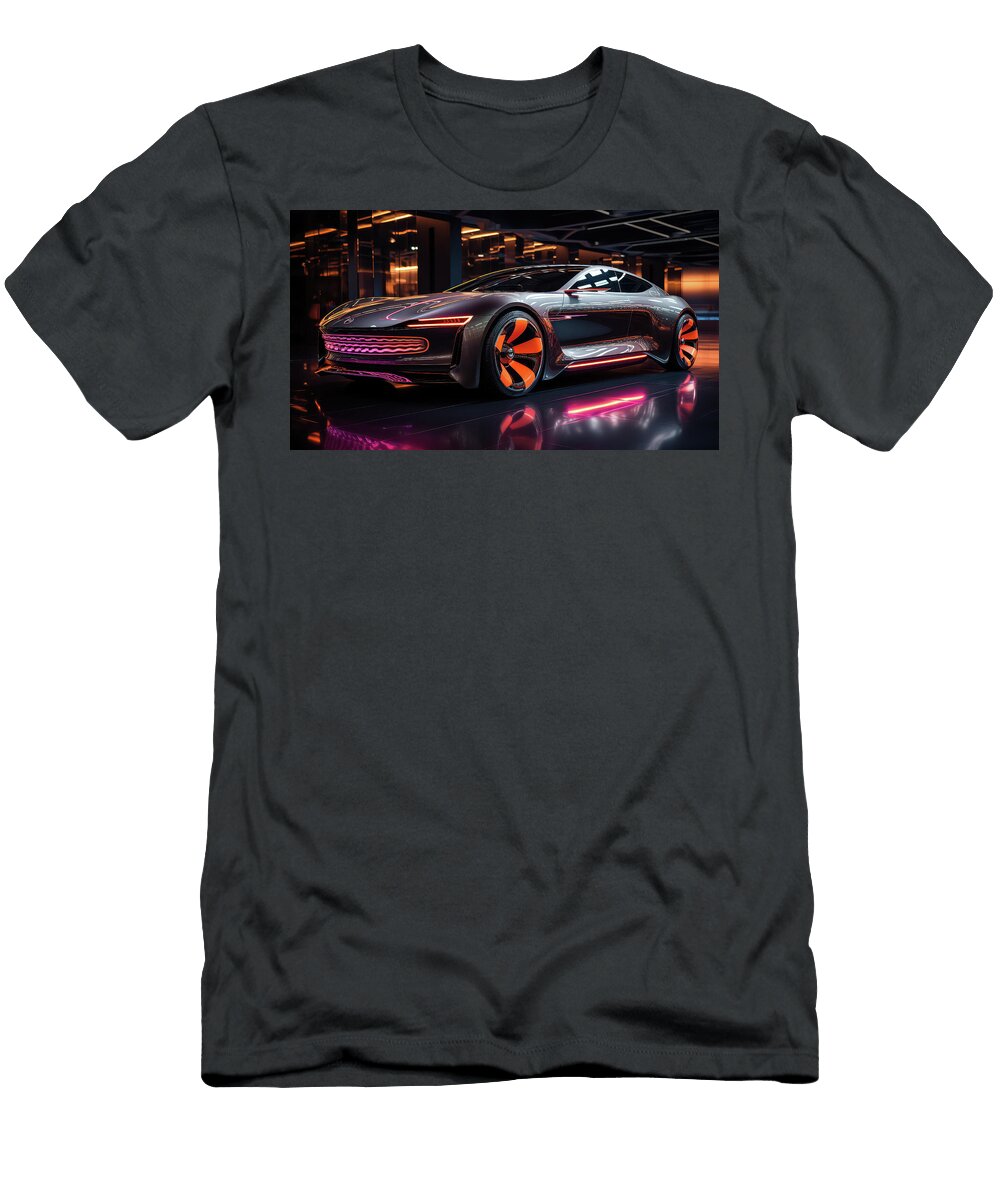 Futuristic Electric Sports Car Evie Carrier T-Shirt