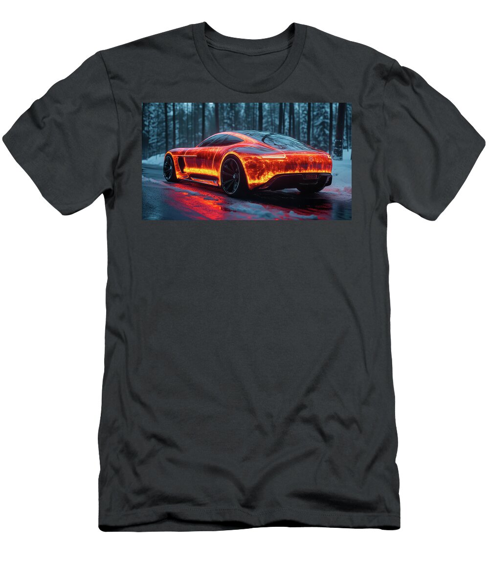 Futuristic Glowing Sports Car Evie Carrier T-Shirt