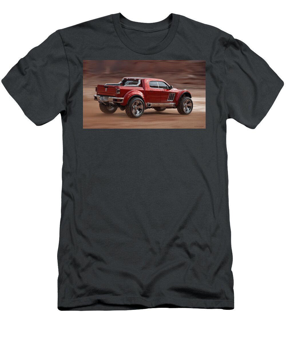 Futuristic Red Pickup Truck Evie Carrier T-Shirt
