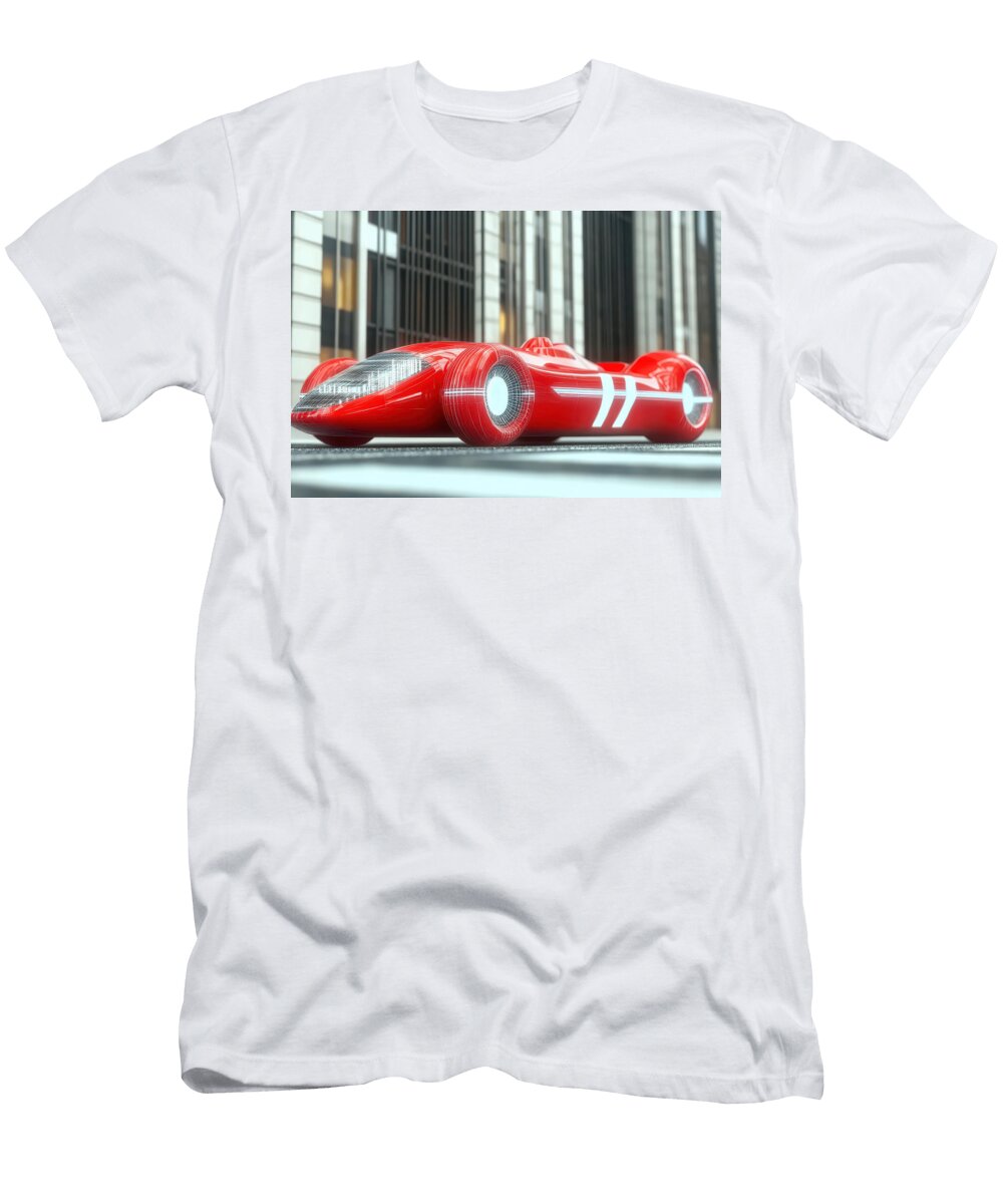 Futuristic Red Race Car Evie Carrier T-Shirt