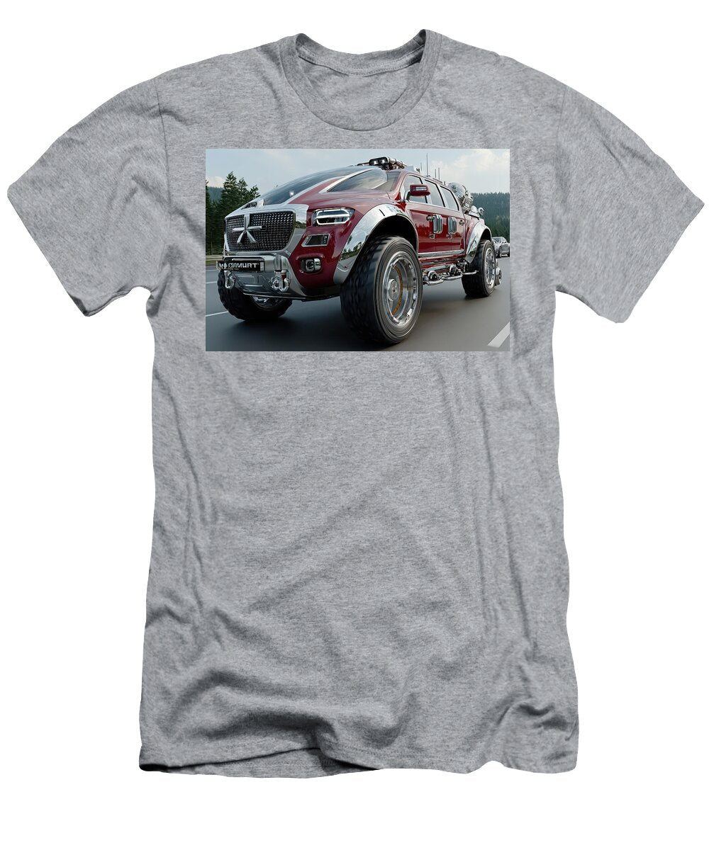 Futuristic Red Suv on Highway Evie Carrier T-Shirt