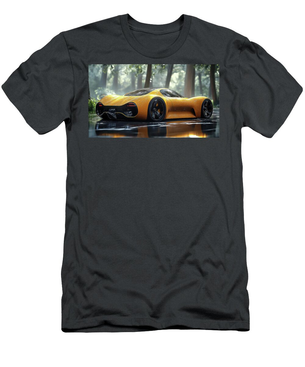 Futuristic Sports Car in Forest Evie Carrier T-Shirt