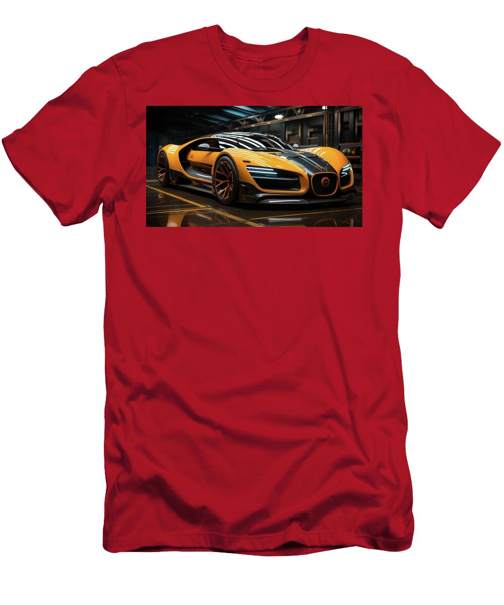 Futuristic Yellow Sports Car Evie Carrier T-Shirt