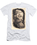 Gammel Mand Med Hvid Ulden Hue Profil Mod Hojre Art Frans Schwartz Danish T-Shirt
