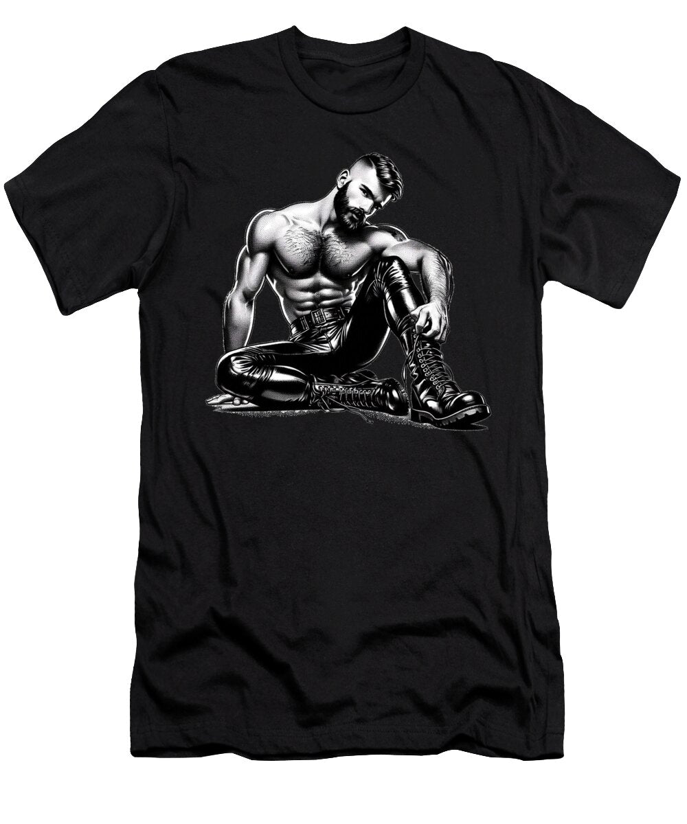 Gay Leather Berlin Leder Bar Scorching Pride Graphic Design Iconic Lgbtq the Art of Gay Style T-Shirt