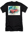 Genesis G70 2023 Sedan Red Sports Car Abstract Art Red Sports Car Abstract Art Hollie Love T-Shirt