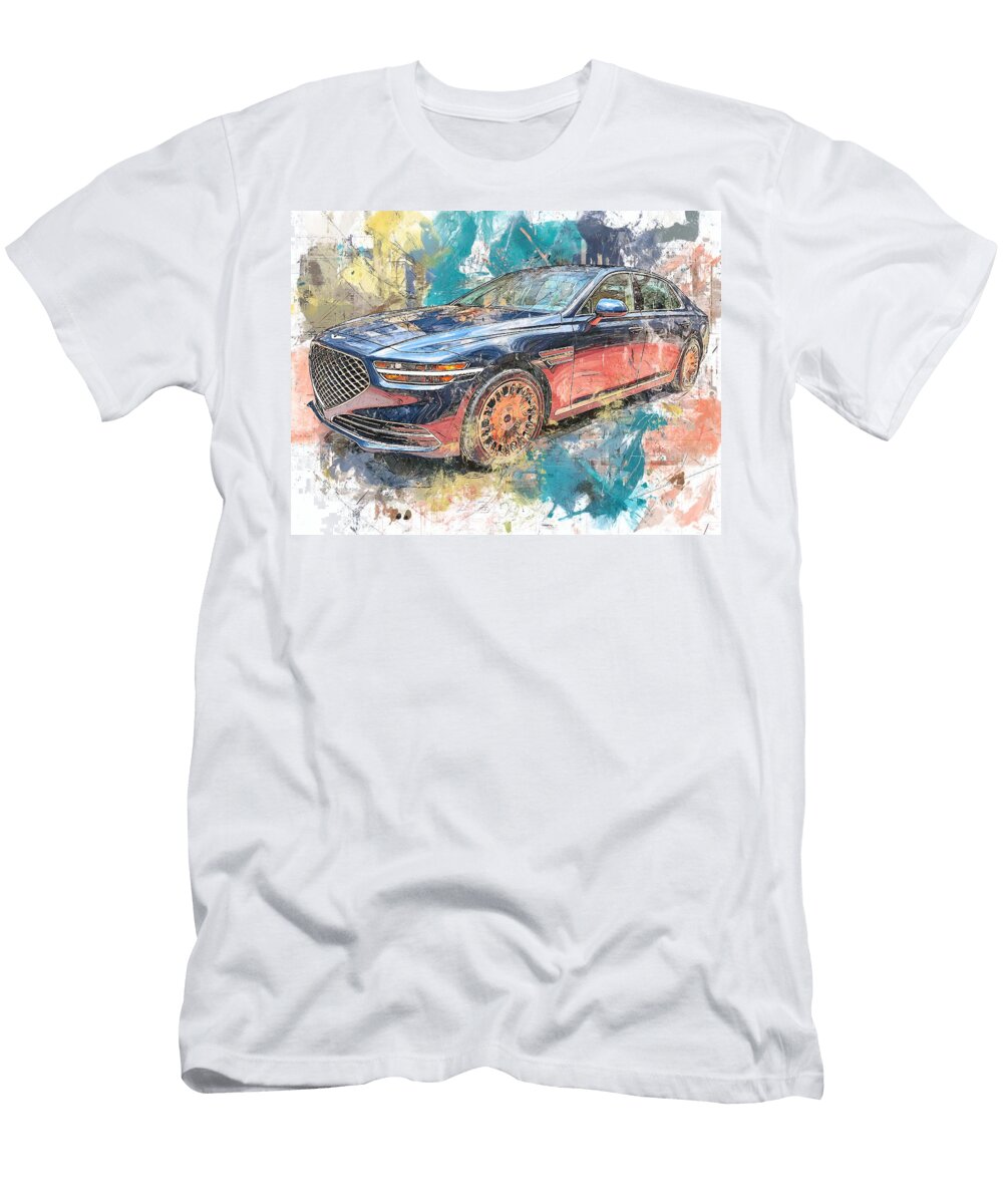 Genesis G90 2023 Sedan Luxury Car Modern Design Stunning Blue Luxury Car Hollie Love T-Shirt