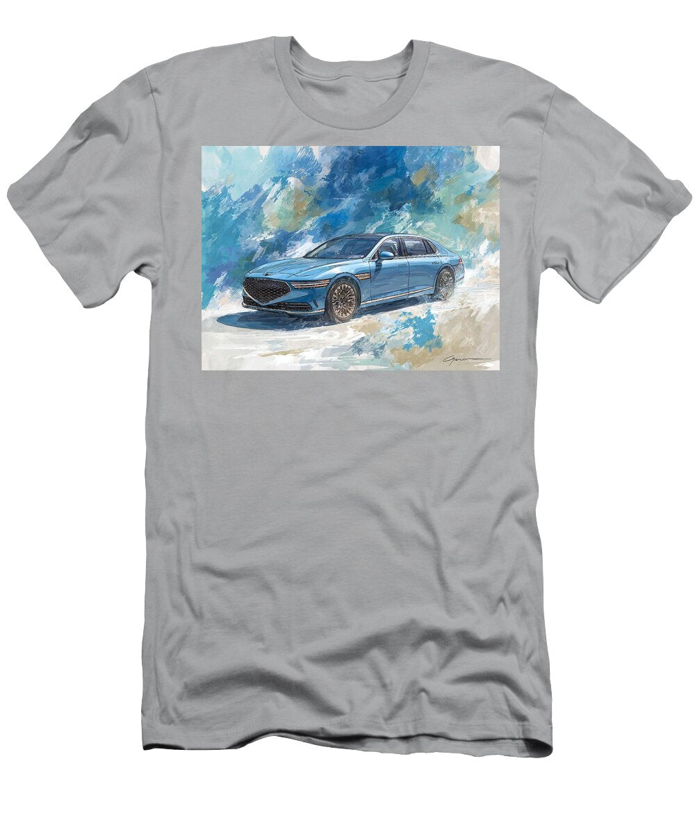 Genesis G90 2023 Sedan Luxury Car Modern Design Stunning Blue Luxury Sedan Hollie Love T-Shirt