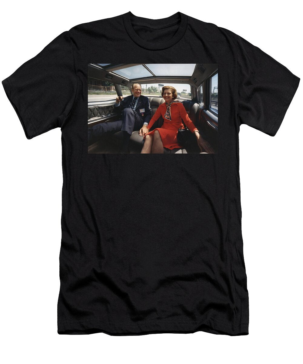 Gerald and Betty Ford in the Presidential Limo Chicago 1974 War Is Hell Store T-Shirt