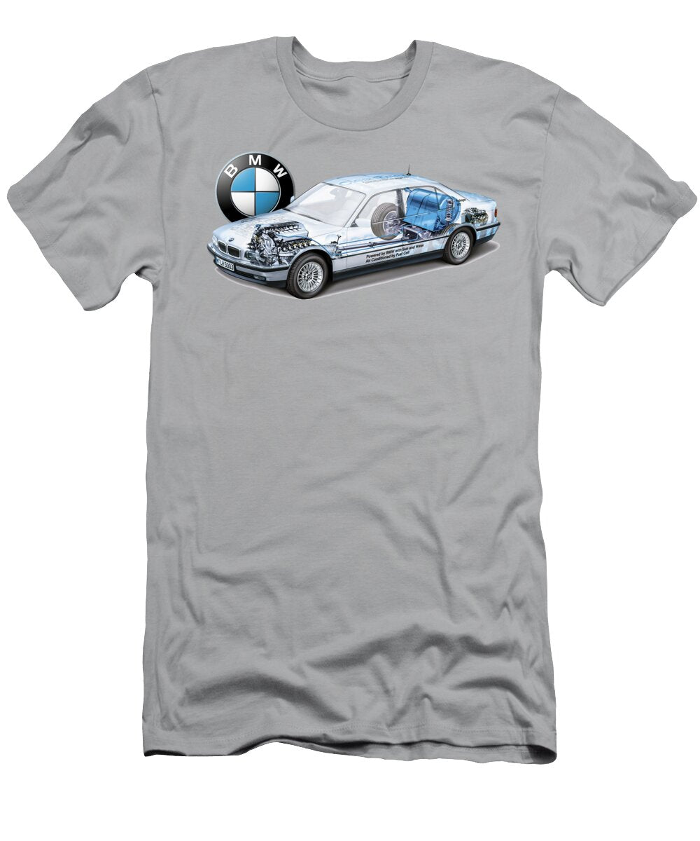 Germany Luxury 4 Door Sedan BMW 750hl 7 Series E38 Cutaway Automotive Art Vladyslav Shapovalenko T-Shirt