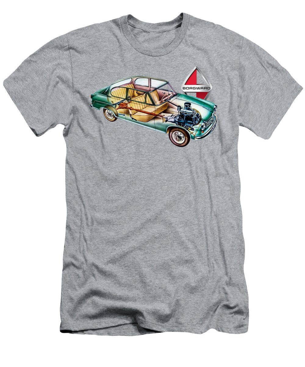 Germany Retro Vintage 2 Door Premium Sedan Car 50s Borgward Isabella Cutaway Automotive Art Vladyslav Shapovalenko T-Shirt