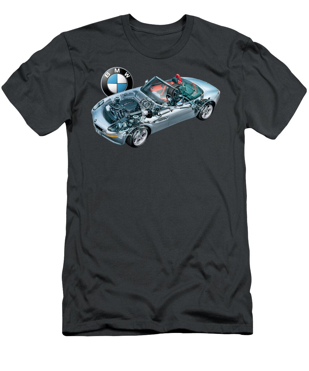 Germany Supercar 2 Door Roadster BMW Z8 E52 with V8 S62b50 Engine Cutaway Automotive Art Vladyslav Shapovalenko T-Shirt