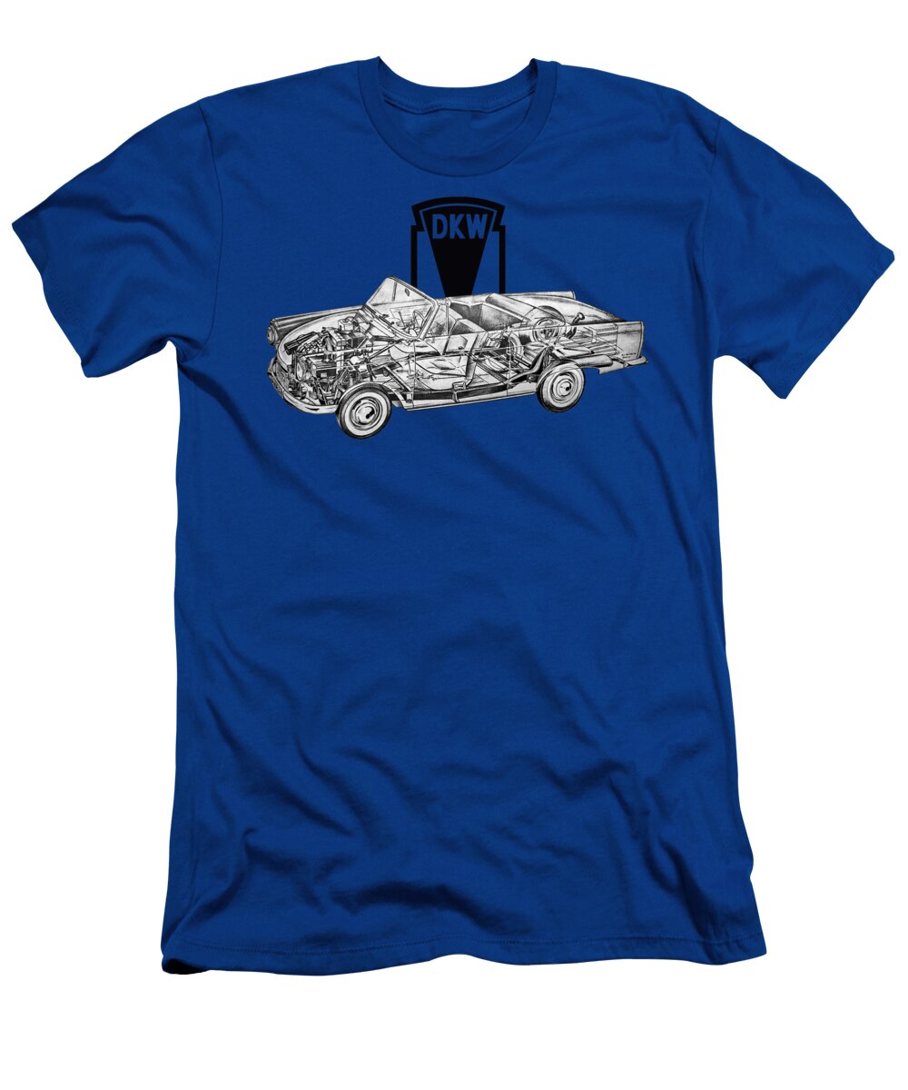 Germany Vintage 2 Door Car Dkw F12 Roadster Cutaway Art Vladyslav Shapovalenko T-Shirt