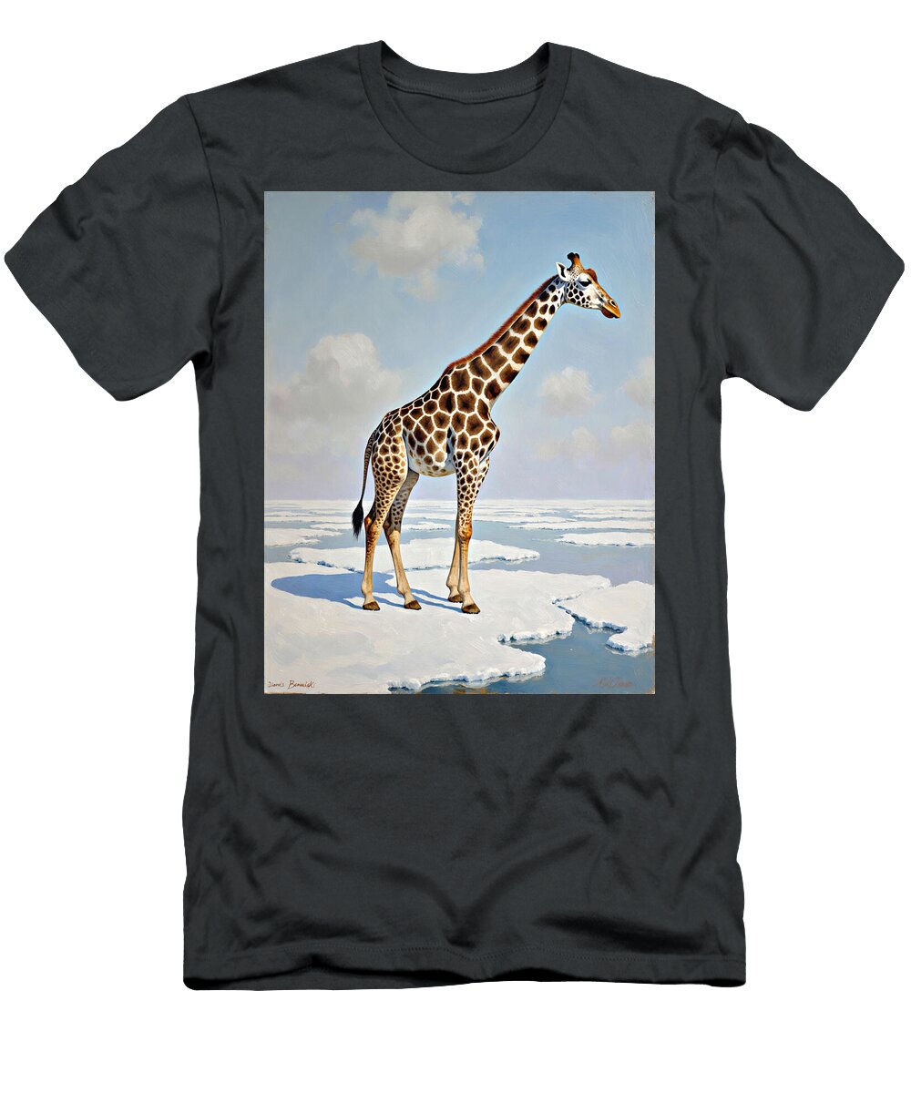 Giraffe on Floating Ice Sheets My Head Cinema T-Shirt
