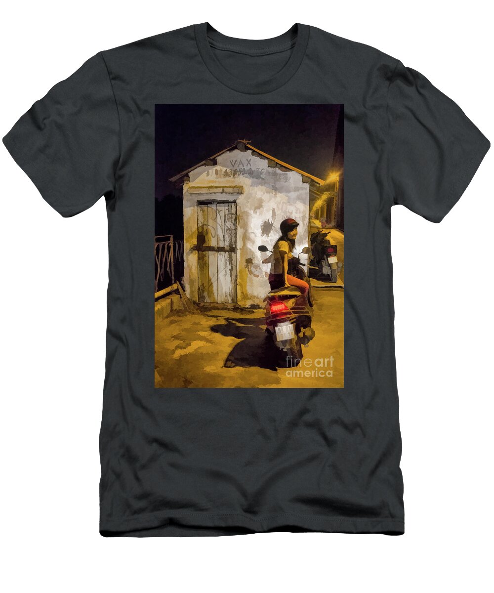 Girl Scooter Long Bien Bridge Hanoi Chuck Kuhn T-Shirt
