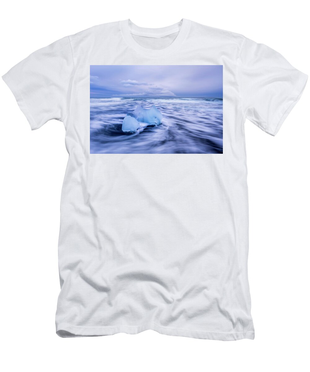Glacial Ice At Jookulsarlon Ice or Diamond Beach Ross Hoddinott Natureplcom T-Shirt