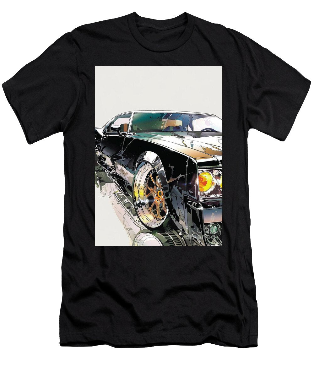 Glossy Black Classic Buick Somerset Car Illustration Automotive Artwork Lowell Harann T-Shirt