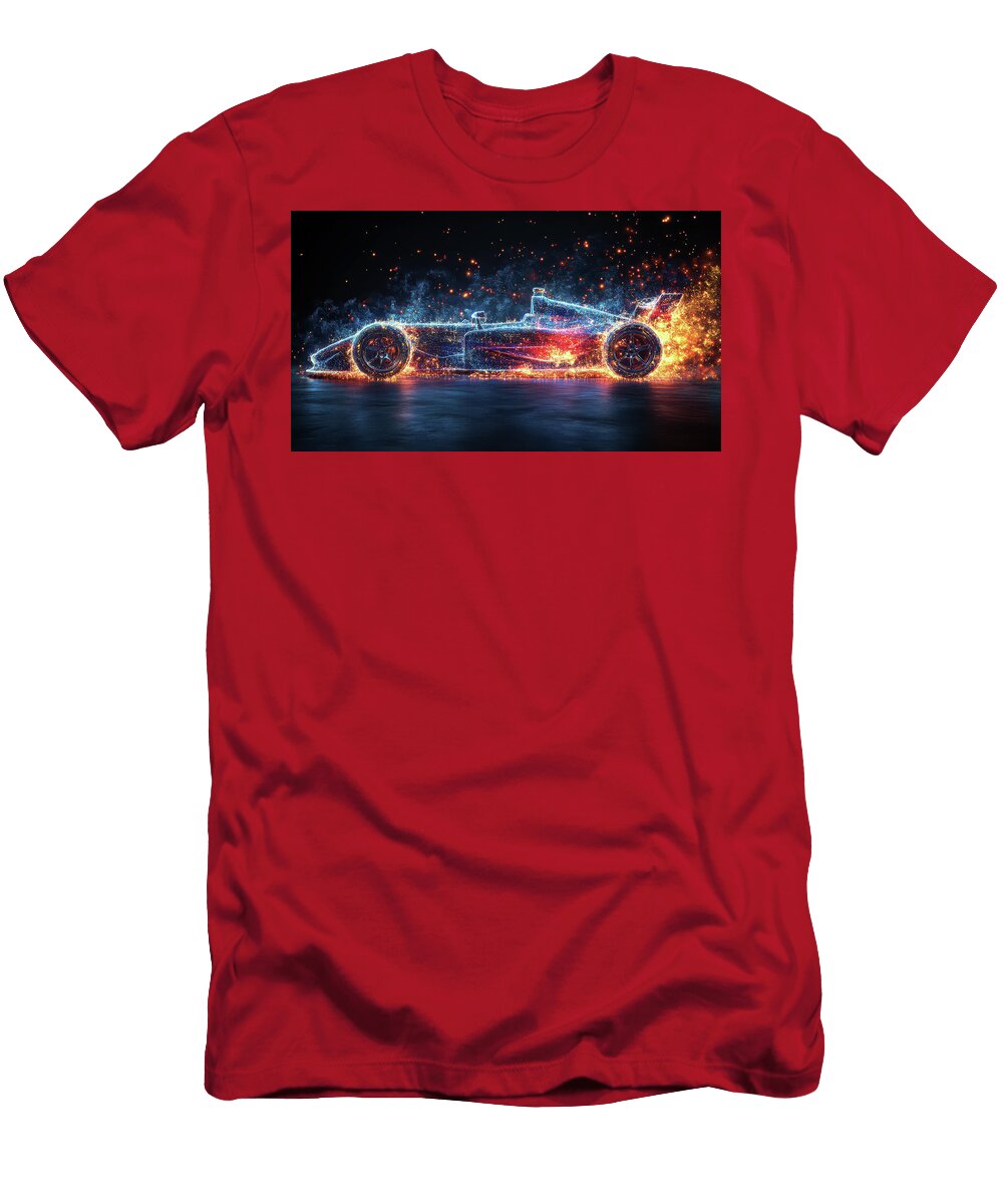 Glowing Formula One Race Car Evie Carrier T-Shirt