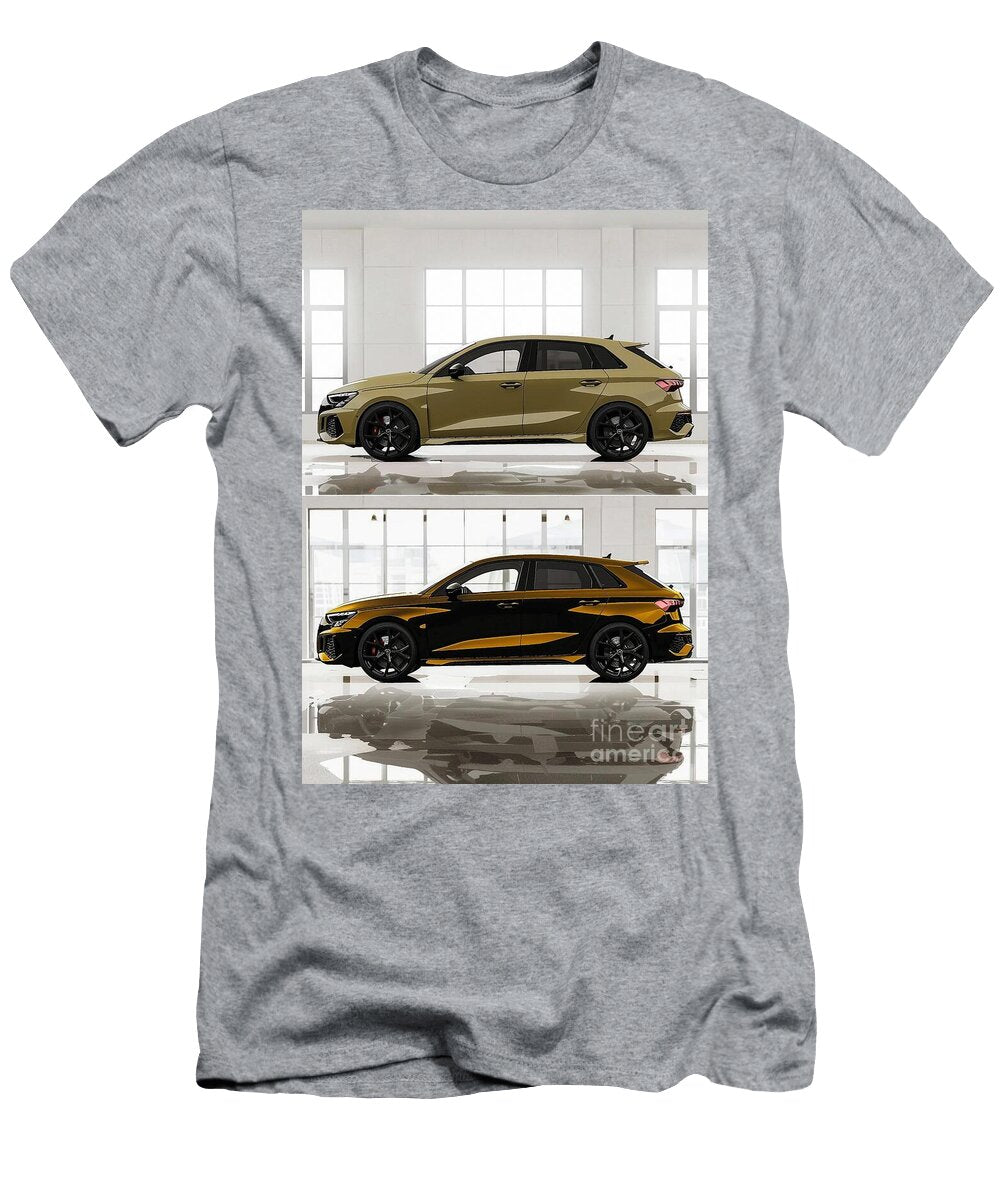 Gold and Black Audi Sedan a Stunning Contrast Destiney Sullivan T-Shirt