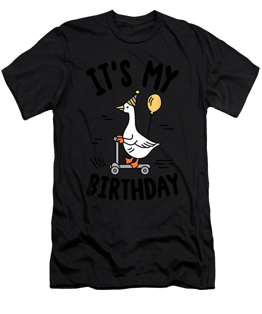 Goose on a Scooter with Balloon Blayne Marnie T-Shirt