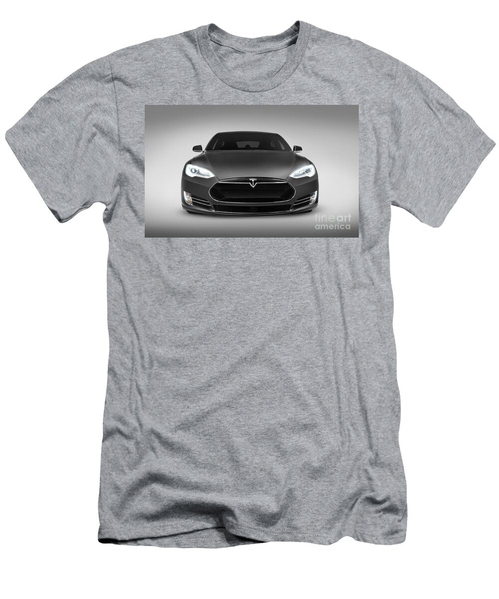 Gray Tesla Model S Luxury Electric Car Front View Oleksiy Maksymenko T-Shirt