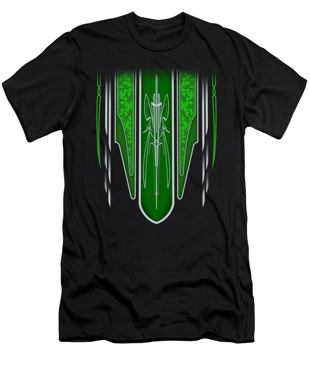 Green Lowrider Patterns Bartlett Pinstriping T-Shirt