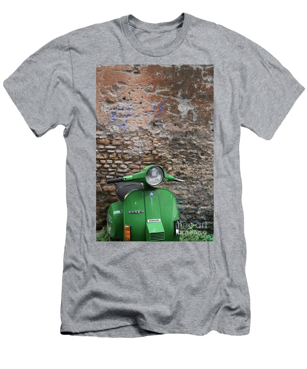 Green Vespa in Trastevere Rome 1 Wall Art Anitas and Bellas Art T-Shirt