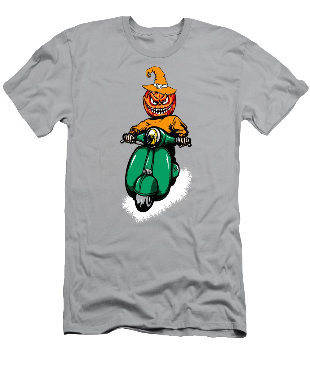 Halloween Pumpkin Scooter Festive Thursina T-Shirt