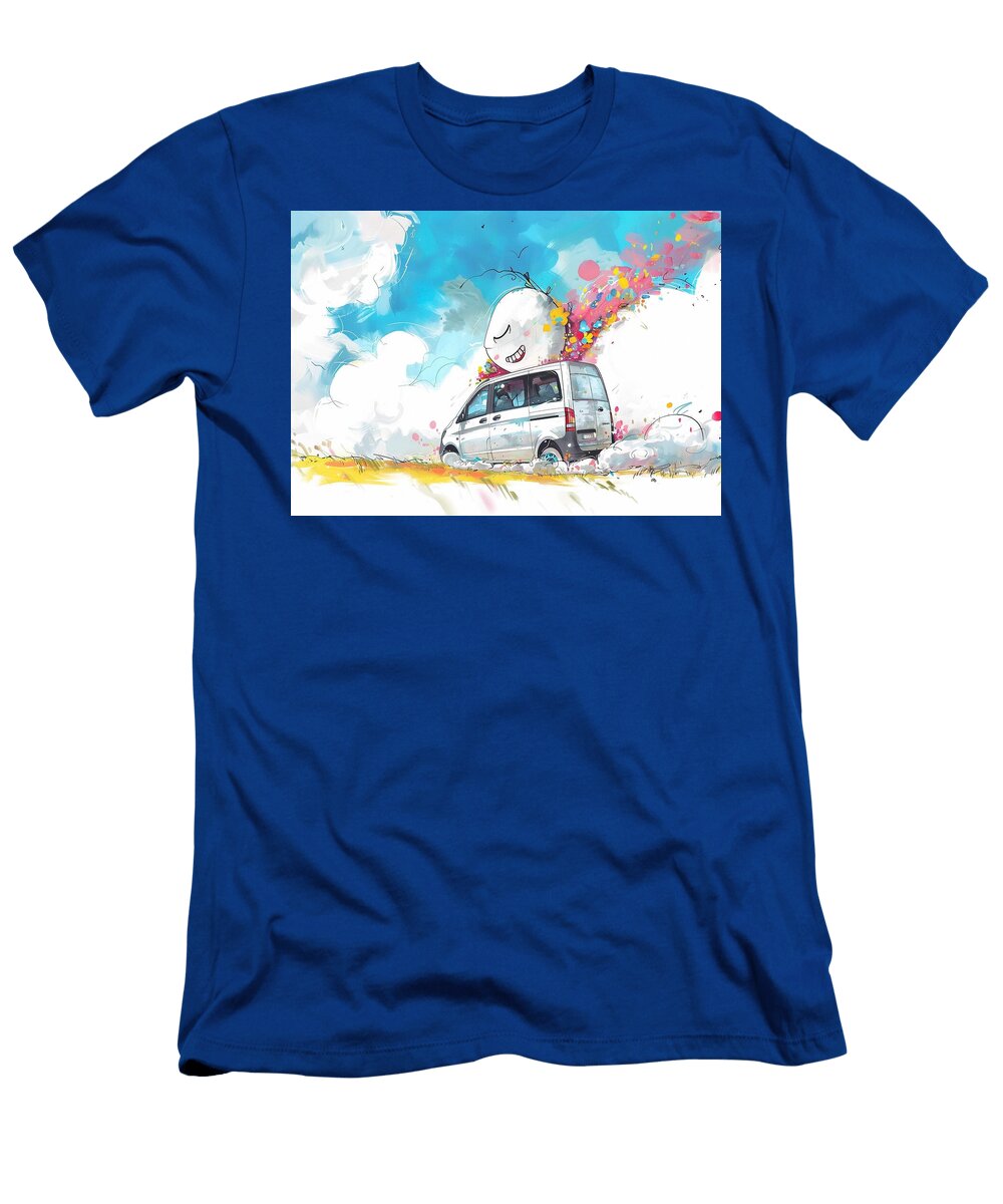 Happy Van on a Whimsical Road Trip Kari Goldfalse T-Shirt