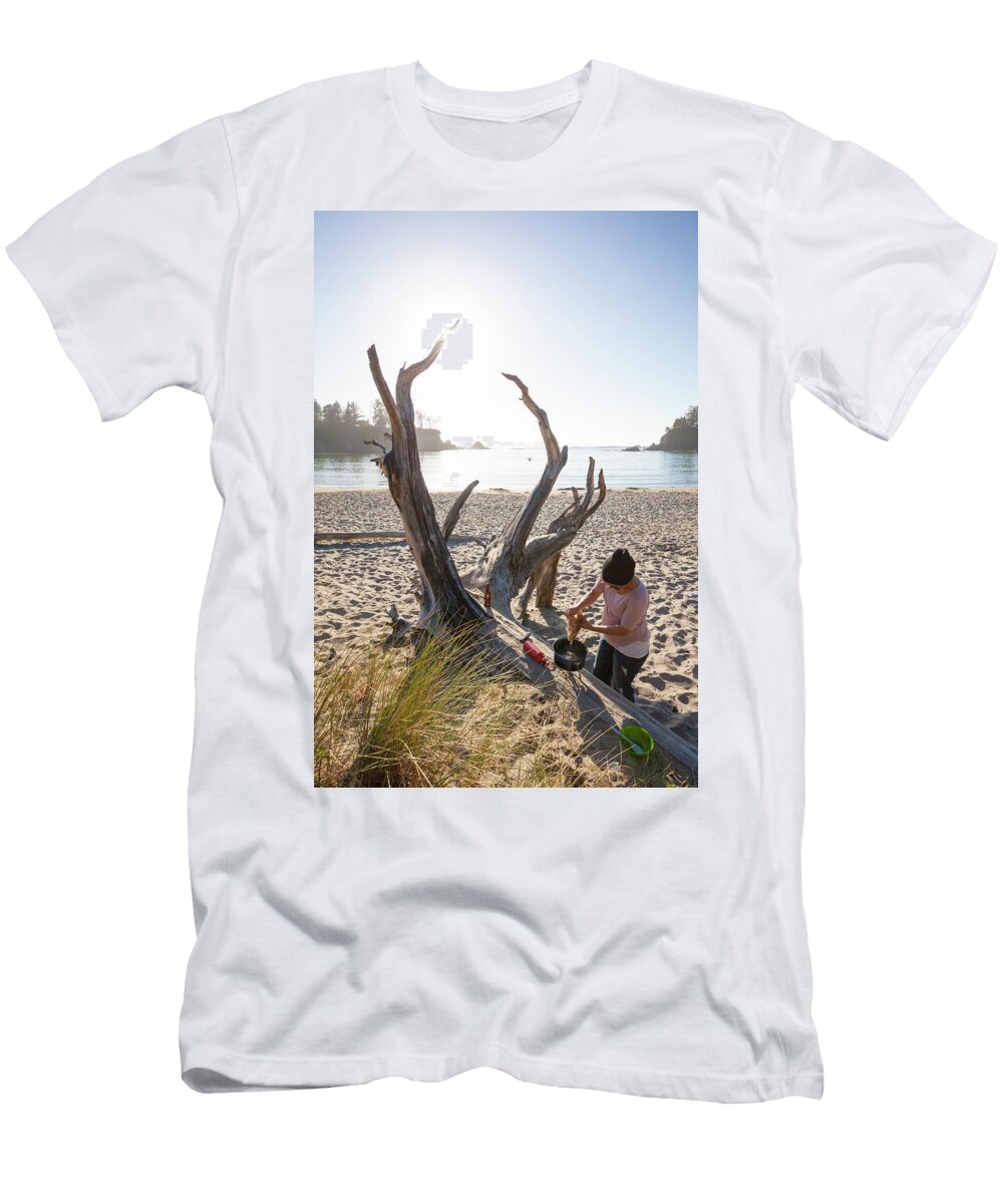 High Angle View of a Camper Making Christopher Kimmel T-Shirt