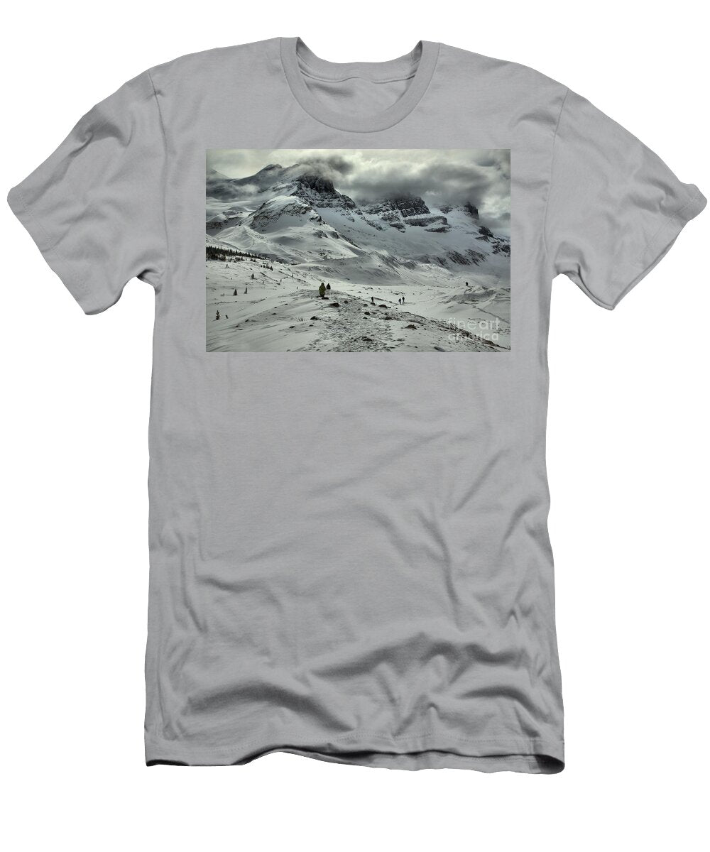 Hiking Into the Winter Storm Adam Jewell T-Shirt