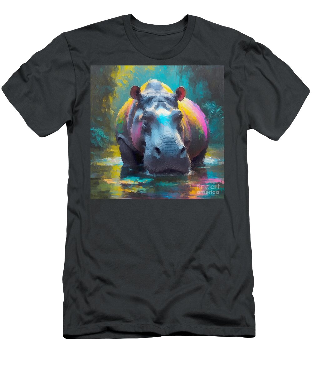 Hippo Savannah Wildlife Hippopotamus Lisa Sandra T-Shirt