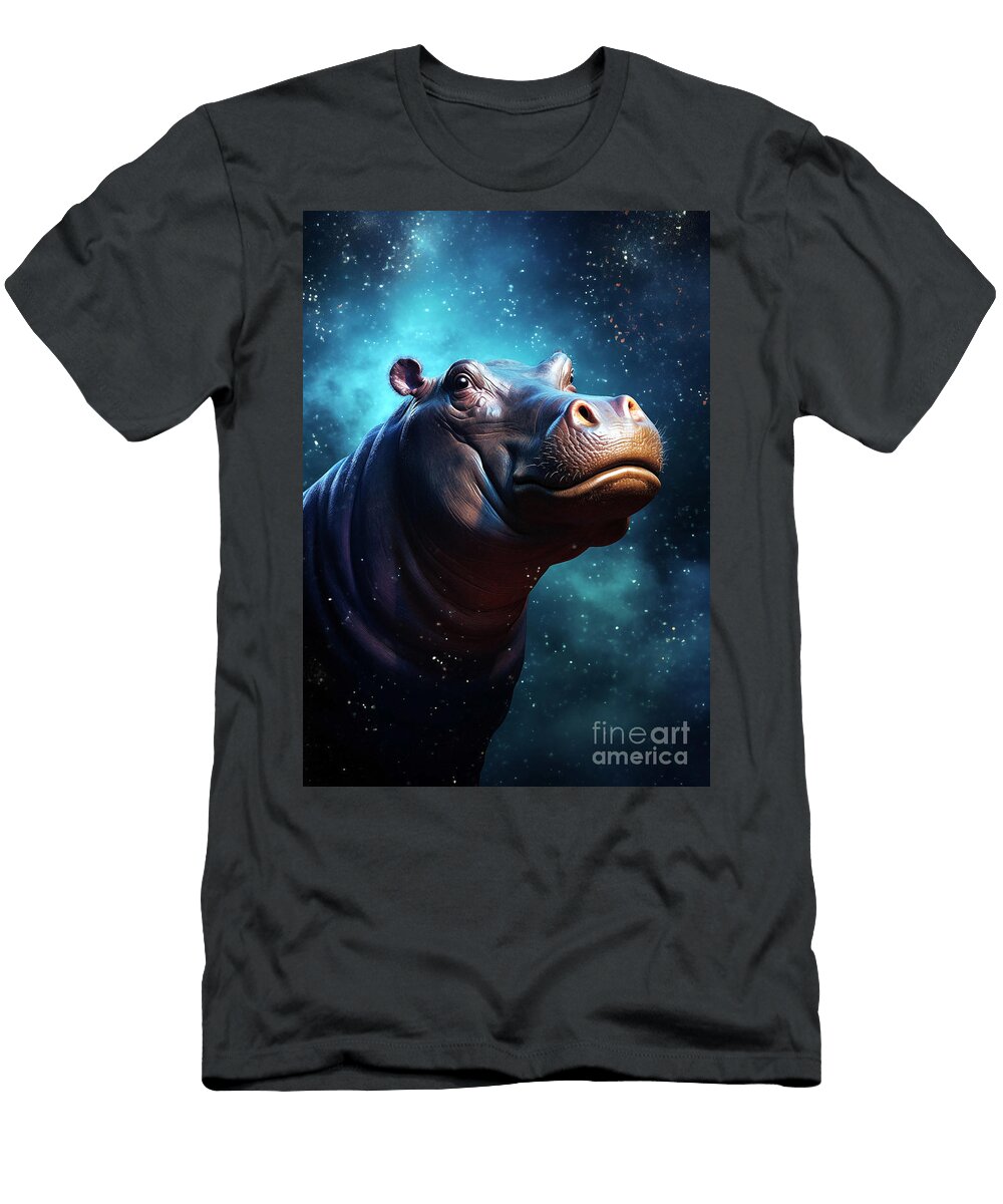Hippopotamus a Powerful and Aquatic Mammalian Portrait Rhys Jacobson T-Shirt
