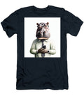 Hippopotamus Executive Checking His Phone Stellart Studio T-Shirt