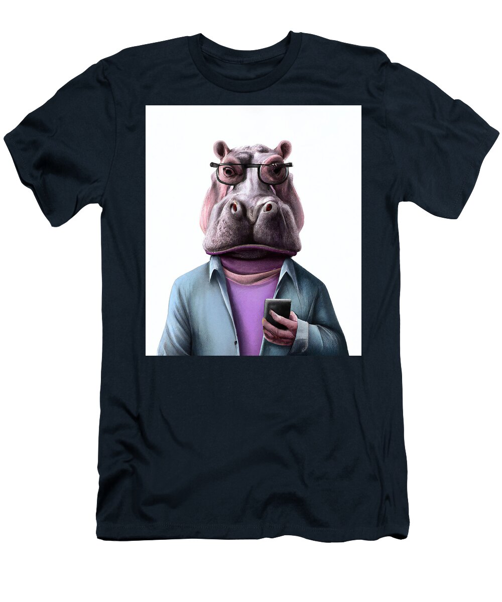Hippopotamus Hipster Stellart Studio T-Shirt
