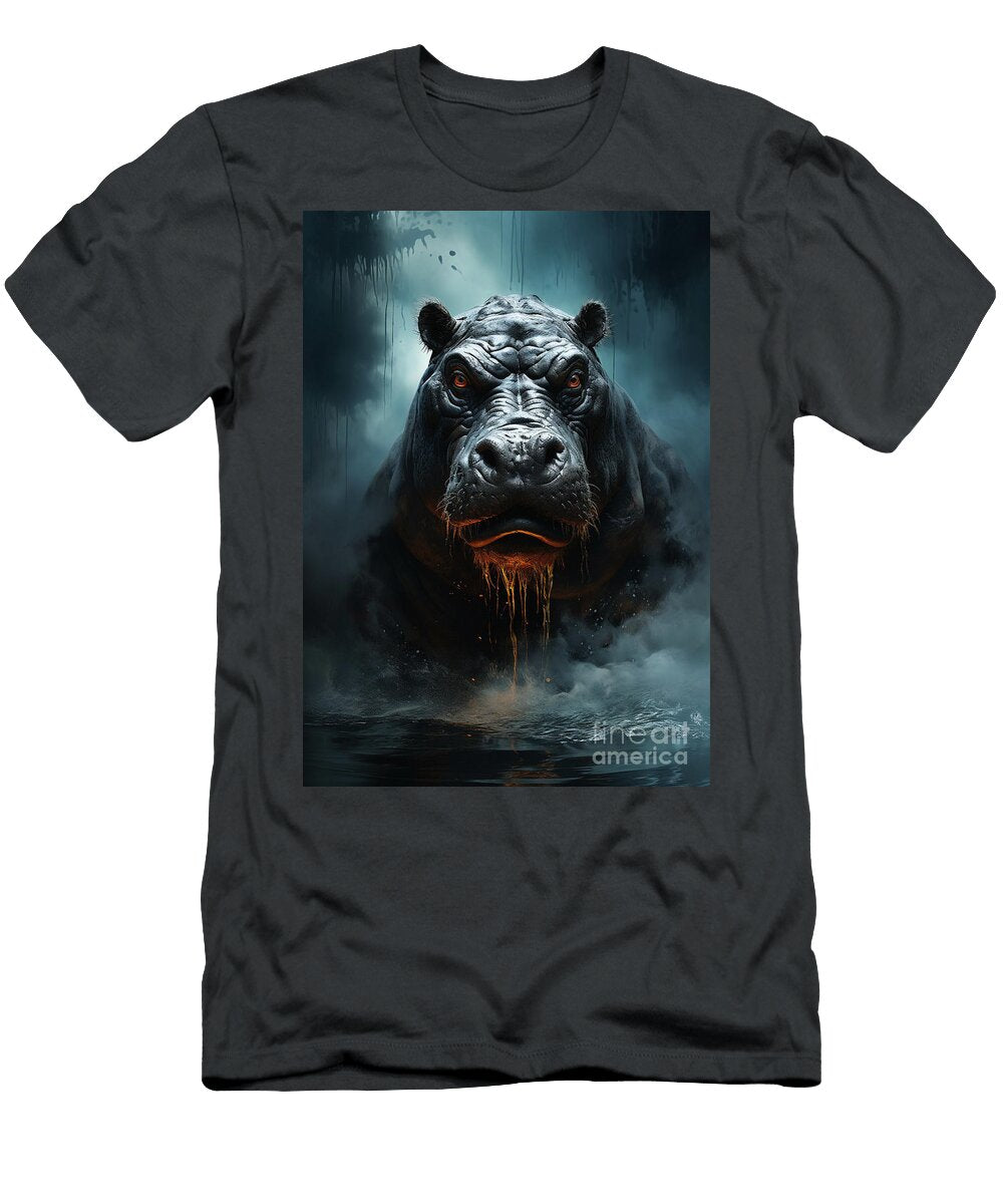 Hippopotamus Majesty Formidable Presence in African Waterways Rhys Jacobson T-Shirt
