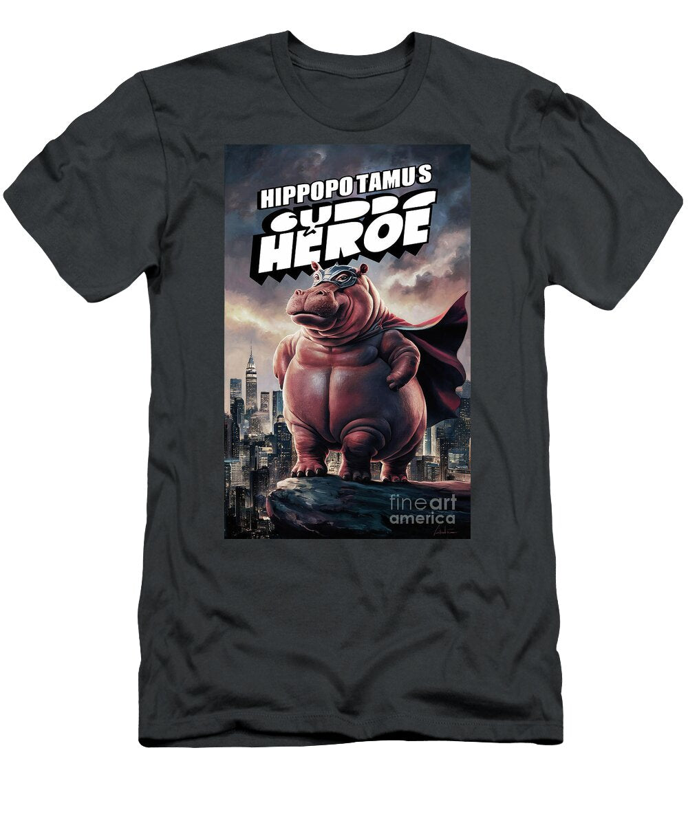 Hippopotamus Superhero Rhys Jacobson T-Shirt
