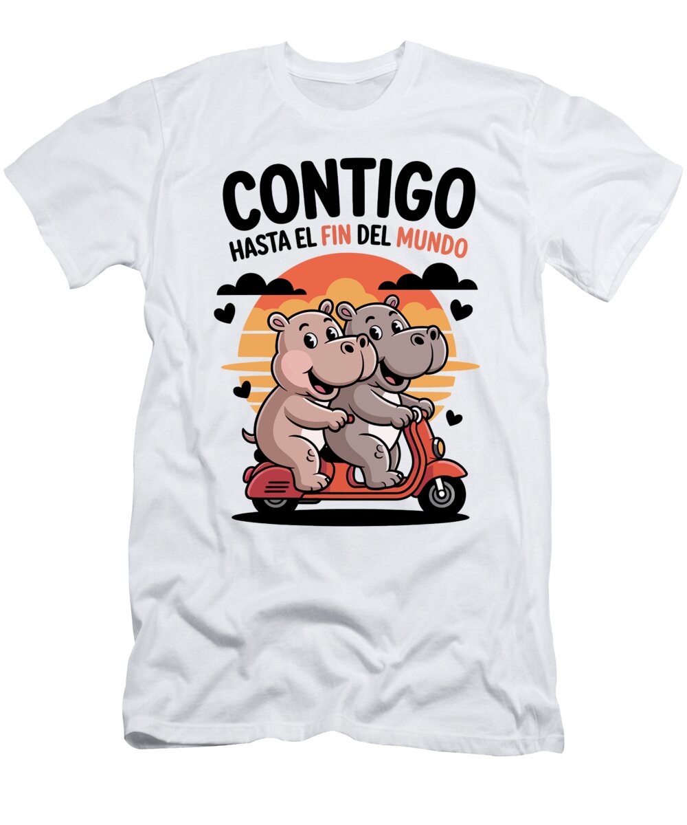 Hippos on a Scooter Adventure Joanna Redesiuk T-Shirt