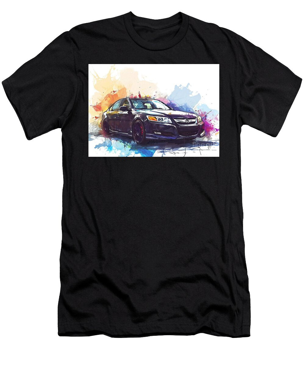Honda Accord Watercolor Abstract Vehicle Clark Leffler T-Shirt