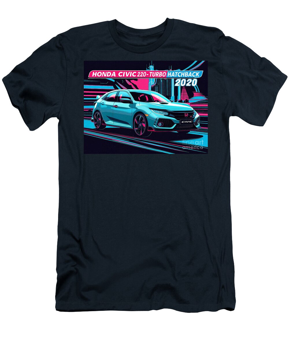 Honda Civic 220 Turbo Hatchback 2020 Abstract Lowell Harann T-Shirt