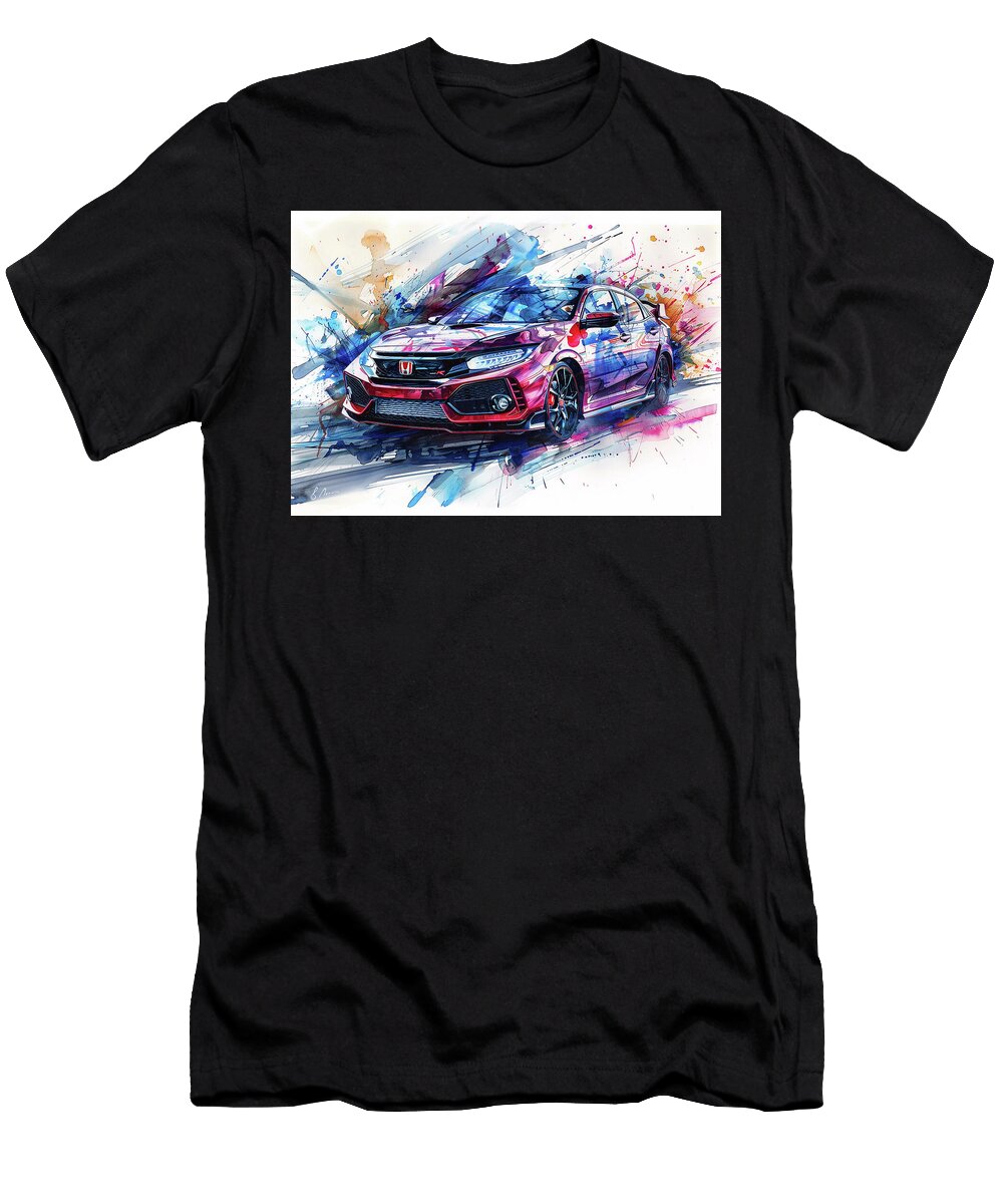 Honda Civic Hatchback Abstract Kari Goldfalse T-Shirt