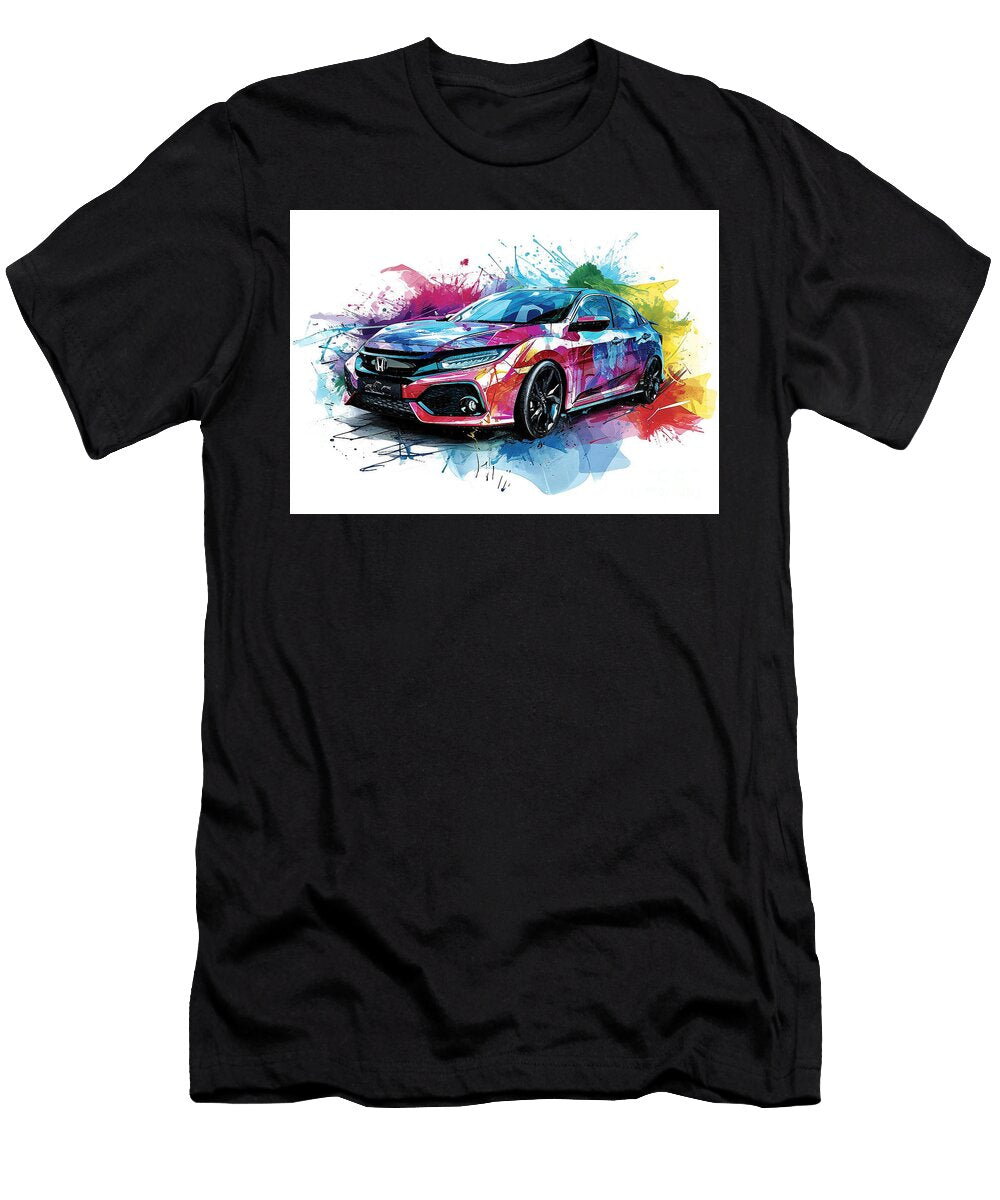 Honda Civic Hatchback Automotive Art Clark Leffler T-Shirt