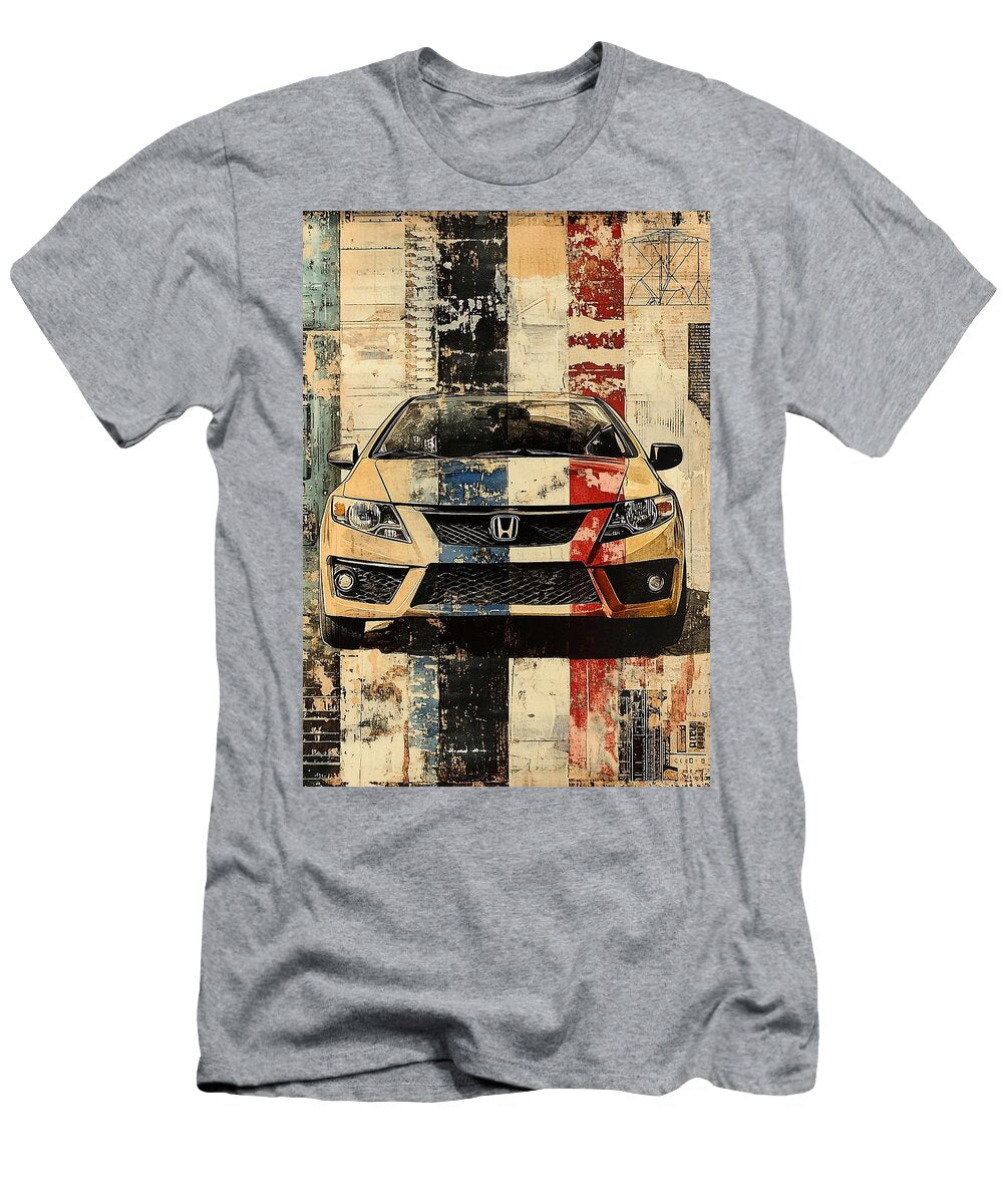 Honda Civic Hatchback Automotive Art Collage Destiney Sullivan T-Shirt