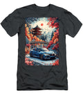Honda Civic Hatchback Blue Sports Car in a Japanese Mountain Landscape Kyran Estrada T-Shirt